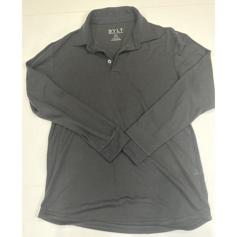 BYLT Basics Men’s Black Long Sleeve Henley Shirt MED